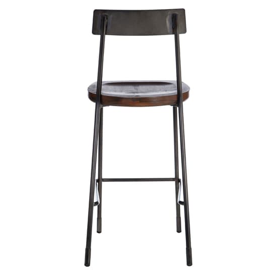 Kekoun Walnut Wooden Bar Stools With Black Frame In A Pair_3
